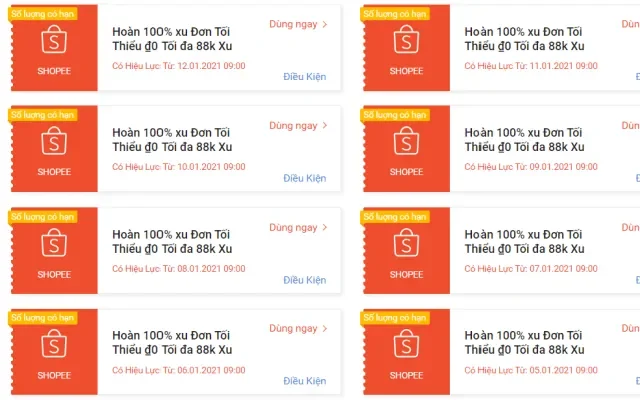 Cách dùng voucher Shopee