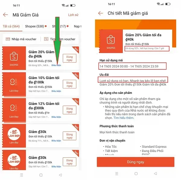 Cách nhận diện vouchet hết lượt nhanh chóng
