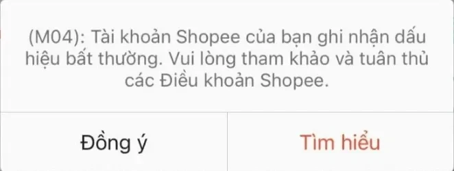 Lỗi M04 Shopee